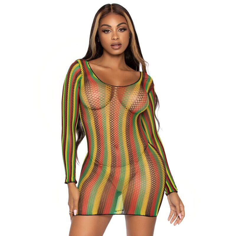 Ilhaerotica - LEG AVENUE - RASTA MINI VESTIDO TAMANHO ÚNICO