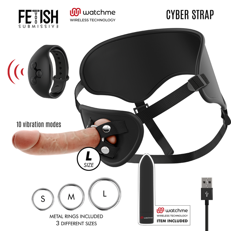 Ilhaerotica - FETISH SUBMISSIVE CYBER STRAP - ARNÊS COM DILDO E BALA CONTROLE REMOTO TECNOLOGIA WATCHME L