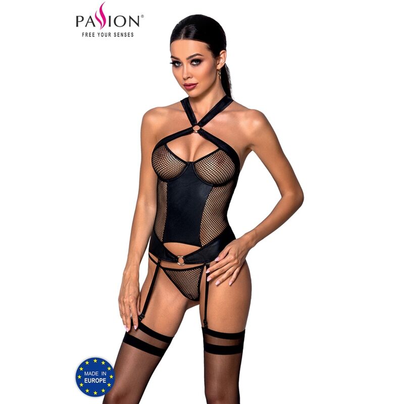 Ilhaerotica - PASSION - CORSET DE COURO ECOLÓGICO AMANDA S/M