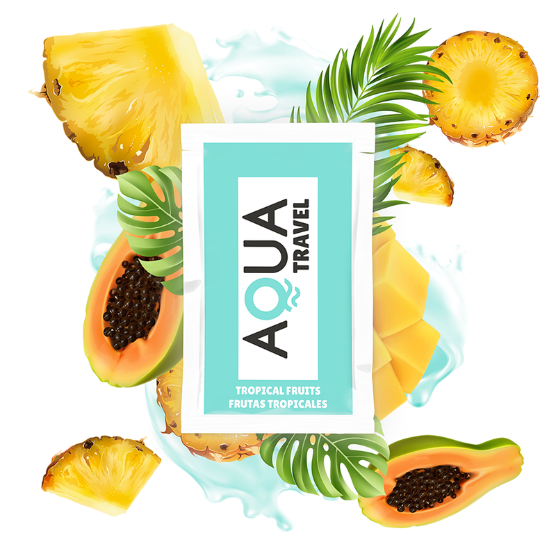 Ilhaerotica - AQUA TRAVEL - LUBRIFICANTE À BASE DE ÁGUA SABOR DE FRUTAS TROPICAIS 6 ML