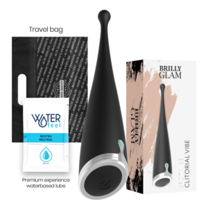 BRILLY GLAM – VIBRADOR CLITÓRICO ORGASMICO  SPOT VIBE PRETO SILICONE