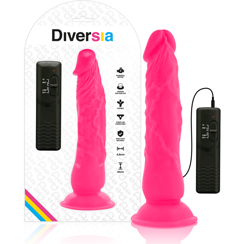 DIVERSIA - FLEXÍVEL VIBRATÓRIO 21 CM - ROSA - Image 3