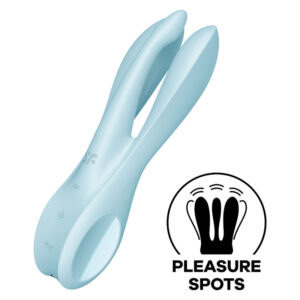 SATISFYER – VIBRADOR THREESOME 1 AZUL