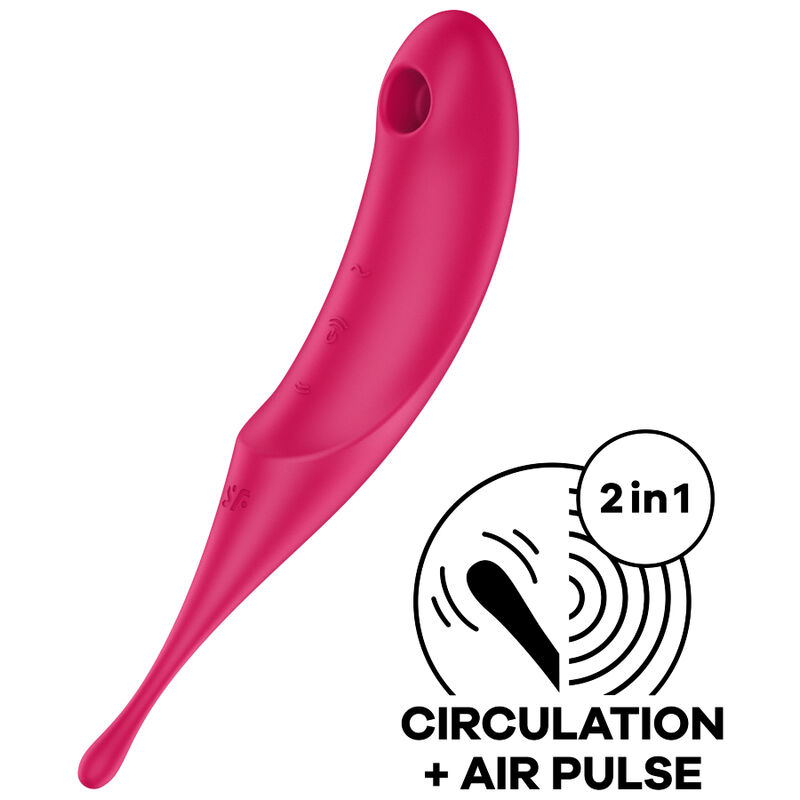 Ilhaerotica - SATISFYER - ESTIMULADOR E VIBRADOR DE PULSO TWIRLING PRO AIR VERMELHO