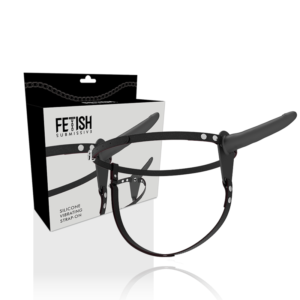 FETISH SUBMISSIVE HARNESS – VIBRADOR DE SILICONE PRETO 15 CM