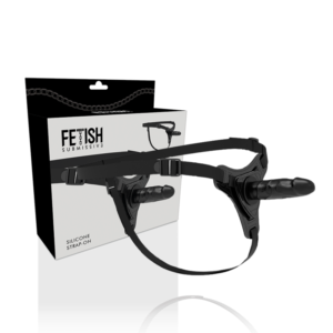 FETISH SUBMISSIVE HARNESS – SILICONE PRETO REALÍSTICO 15 CM