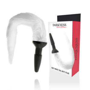 DARKNESS – PLUG ANAL DE SILICONE COM CAUDA BRANCA