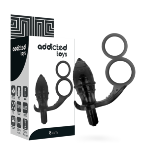 ADDICTED TOYS – PLUG ANAL COM ANEL DUPLO PRETO