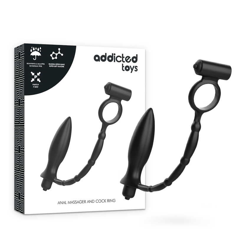 Ilhaerotica - ADDICTED TOYS - PLUG ANAL COM ANEL VIBRATÓRIO
