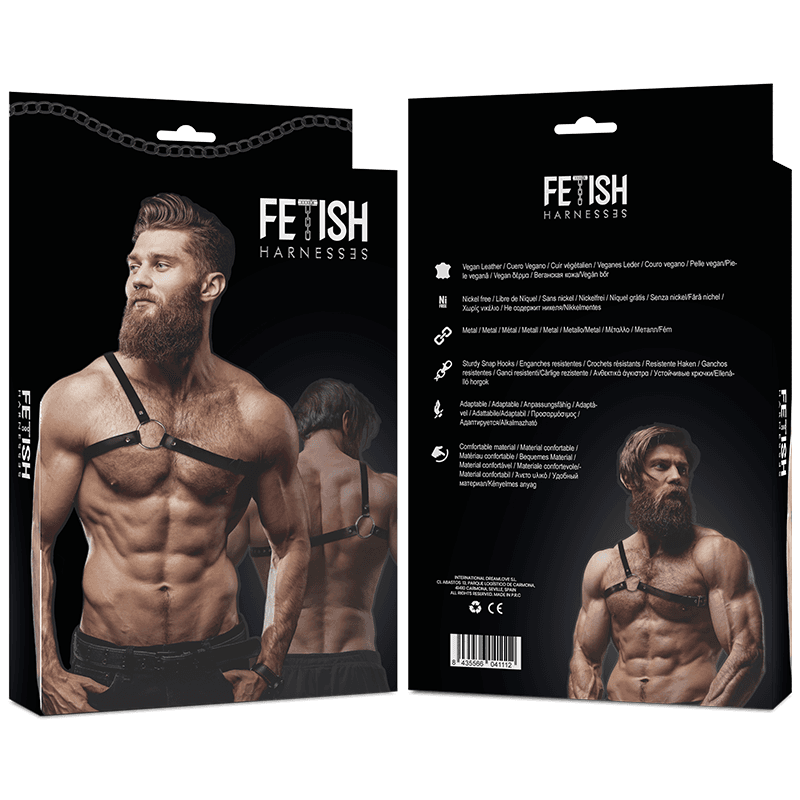 FETISH SUBMISSIVE - ATTITUDE ARNÊS DE COURO ECO DE OMBRO CRUZADO PARA HOMEM - Image 3