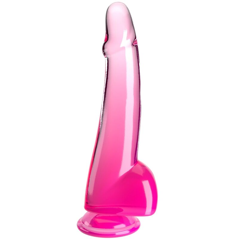 Ilhaerotica - KING COCK - CLEAR DILDO COM TESTÍCULOS 19 CM ROSA