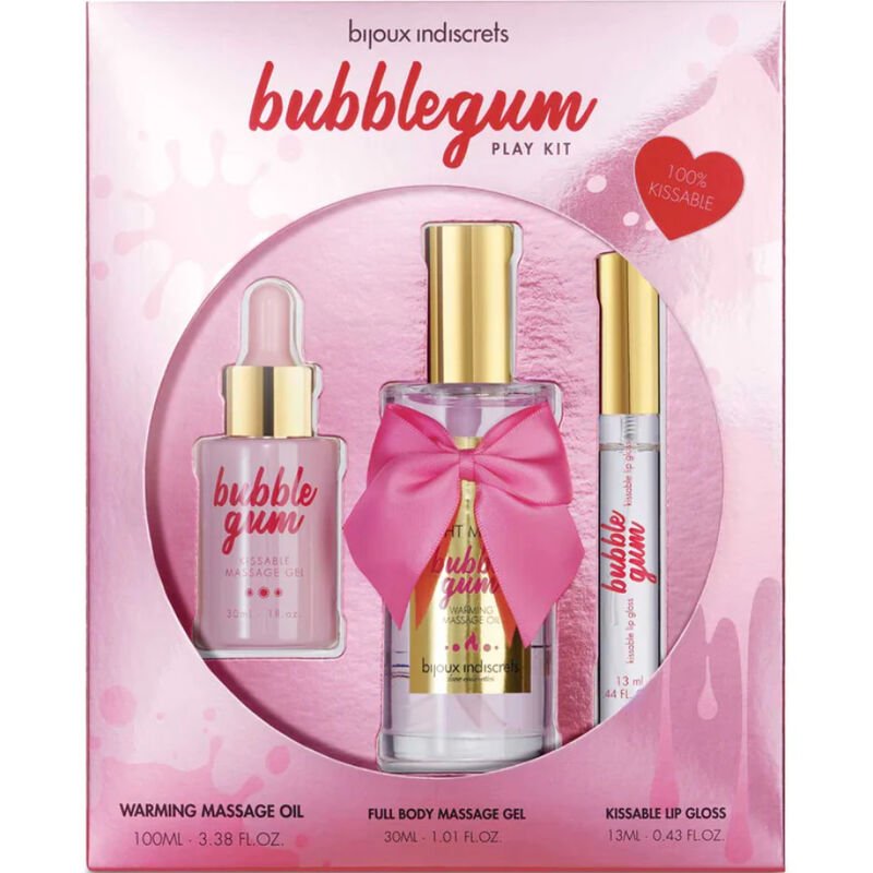 Ilhaerotica - BIJOUX - INDISCRETS KIT BUBBLEGUM PLAY COM ÓLEO GEL E LIP GLOSS