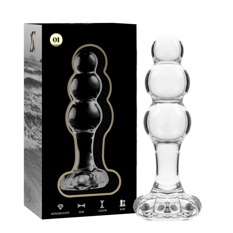 Ilhaerotica - NEBULA SERIES BY IBIZA - MODELO 1 PLUG VIDRO BOROSILICADO TRANSPARENTE 10.5 CM -O- 3 CM