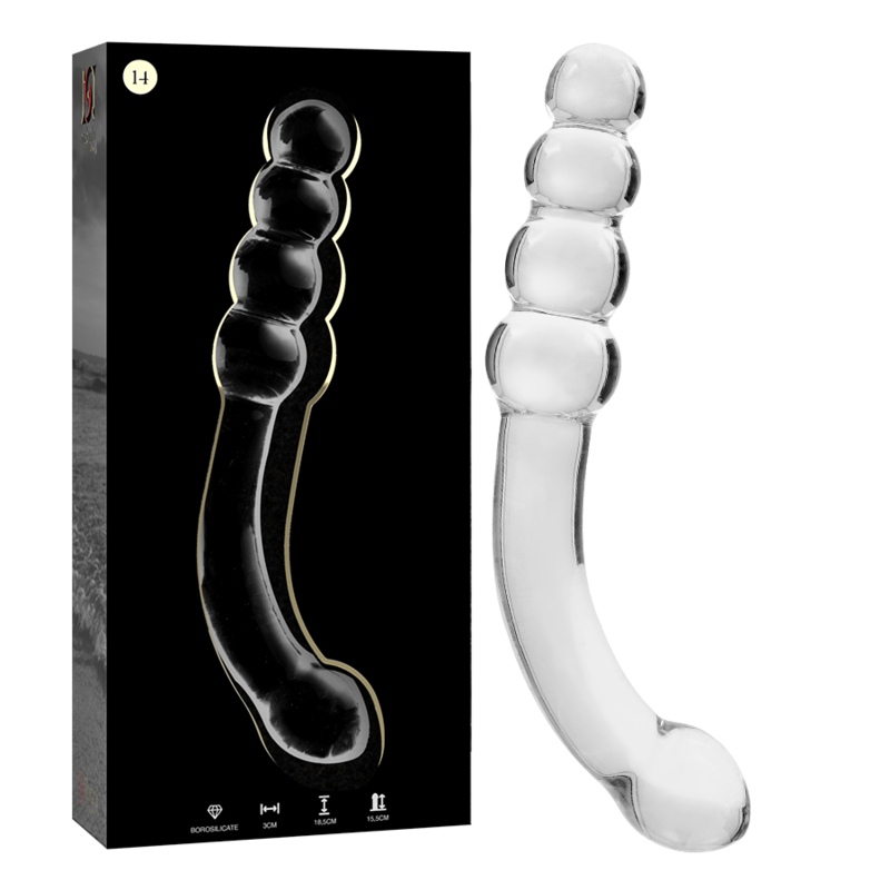 Ilhaerotica - NEBULA SERIES BY IBIZA - MODELO 14 DILDO VIDRO BOROSILICADO TRANSPARENTE 18.5 CM -O- 3 CM