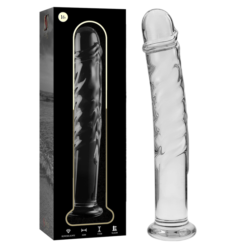 Ilhaerotica - NEBULA SERIES BY IBIZA - MODELO 16 DILDO VIDRO BOROSILICADO TRANSPARENTE 18.5 CM -O- 3 CM