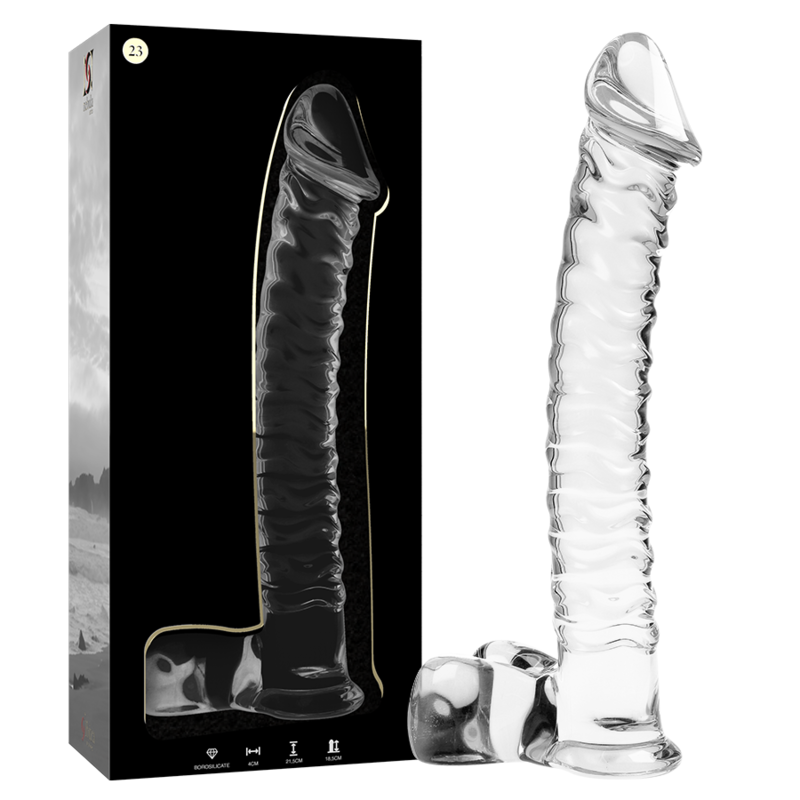 Ilhaerotica - NEBULA SERIES BY IBIZA - MODELO 23 DILDO VIDRO BOROSILICADO TRANSPARENTE 21.5 CM -O- 4 CM