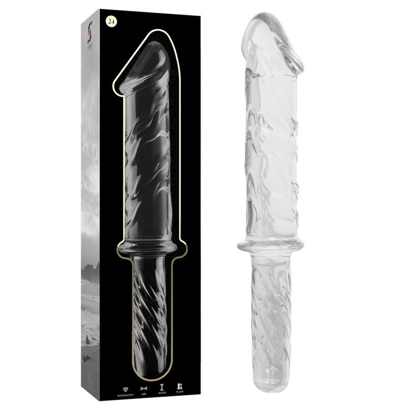 Ilhaerotica - NEBULA SERIES BY IBIZA - MODELO 24 DILDO VIDRO BOROSILICADO TRANSPARENTE 28.5 CM -O- 5 CM