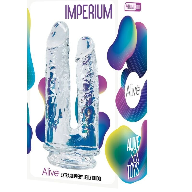 ALIVE - IMPERIUM DUPLO PÉNIS REALISTA TRANSPARENTE 12/14 CM - Image 2