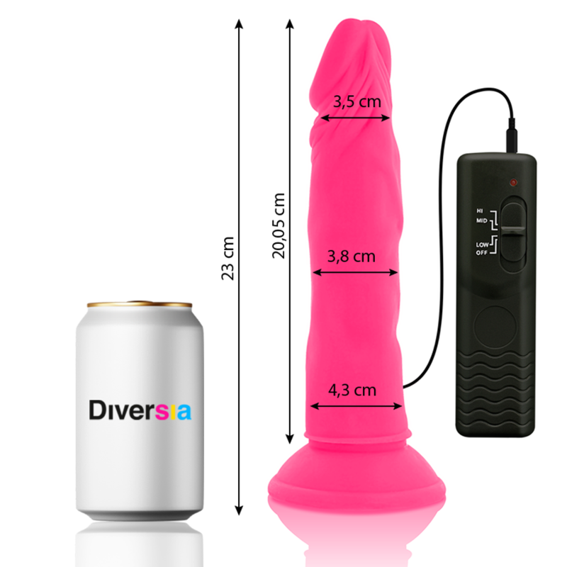 Ilhaerotica - DIVERSIA - DILDO FLEXÍVE COM VIBRAÇÃO 23 CM - ROSA