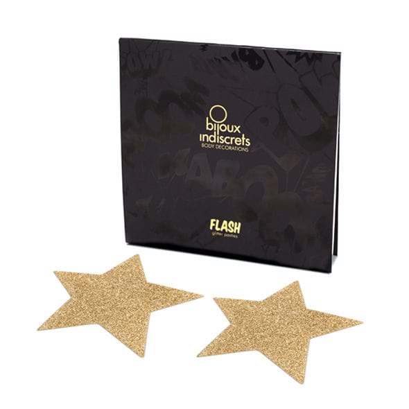 BIJOUX - INDISCRETS FLASH GOLDEN STAR NIPPLE COVERS - Image 2