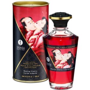SHUNGA – ÓLEO DE MASSAGEM EFEITO CALOR SABOR INTENSO DE CEREJA 100 ML