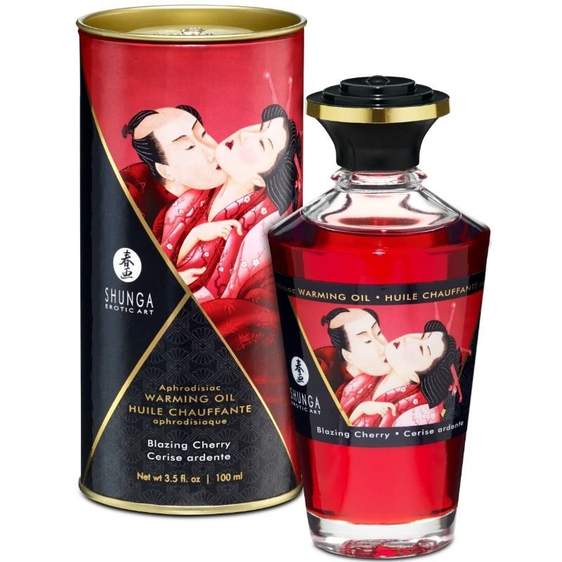 Ilhaerotica - SHUNGA - ÓLEO DE MASSAGEM EFEITO CALOR SABOR INTENSO DE CEREJA 100 ML