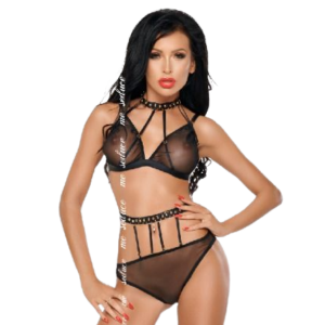 ME-SEDUCE – DOTTY CONJUNTO DUAS PEAS PRETO S/M