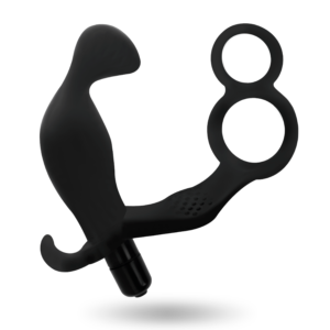 ADDICTED TOYS – PLUG ANAL COM ANEL DE PÊNIS DUPLO E TESTÍCULOS PRETO