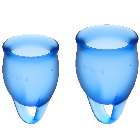 Ilhaerotica - SATISFYER - COPO MENSTRUAL FEEL CONFIDENT AZUL ESCURO 15 + 20 ML