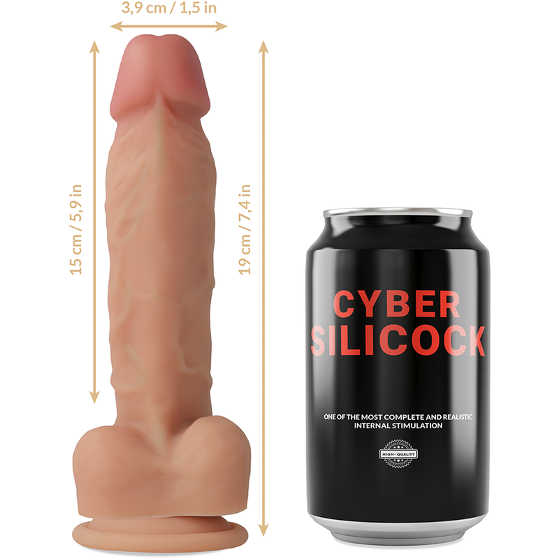 Ilhaerotica - CYBER SILICOCK OLIVER SILICONE LÍQUIDO MACIO ULTRA REALISTA 19 CM