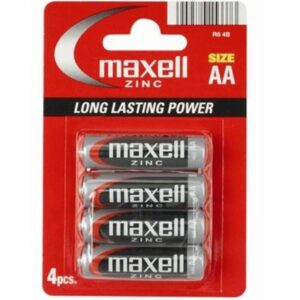 MAXELL – PILA SALINA MANGANESO AA R6 * 4 UNIDADES