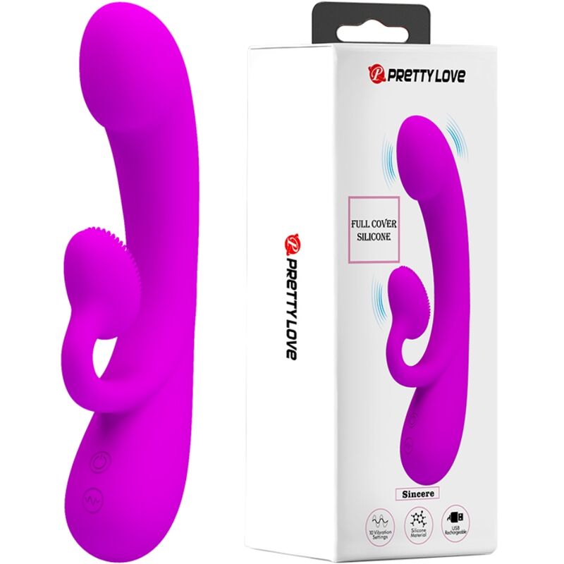 Ilhaerotica - PRETTY LOVE - VIBRADOR SINCERO E OTADOR DE CLITÓRIS SILICONE ROXO