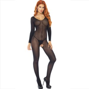 LEG AVENUE – BODYSTOCKING MANGA COMPRIDA PRETO