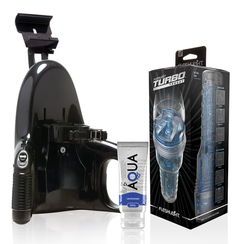 Ilhaerotica - FLESHLIGHT - TURBO THRUST BLUE ICE + LANÇAMENTO UNIVERSAL + LUBRIFICANTE DE QUALIDADE AQUA 50 ML