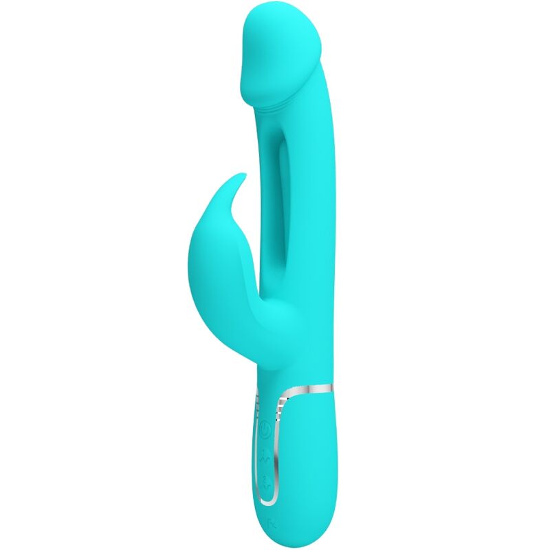 Ilhaerotica - PRETTY LOVE - VIBRADOR COELHO DEJON 3 EM 1 MULTIFUNO AQUA VERDE