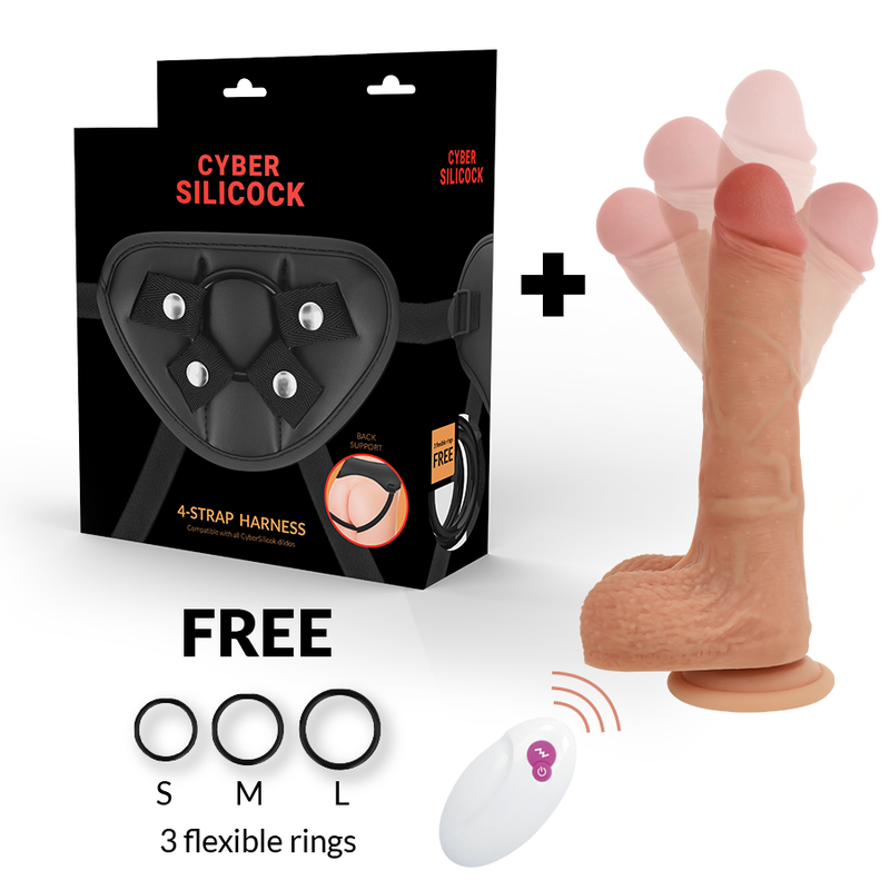 Ilhaerotica - CYBER SILICOCK STRAP-ON MR RICK CONTROLE REMOTO