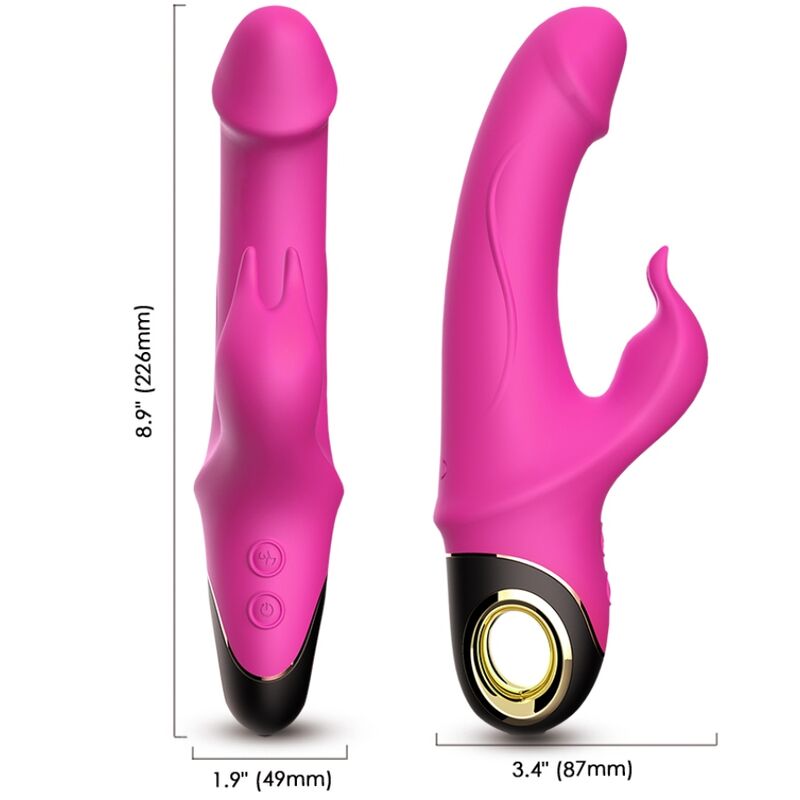 Ilhaerotica - ARMONY - METEROR DILDO VIBRADOR COELHO ROTATOR FÚCSIA