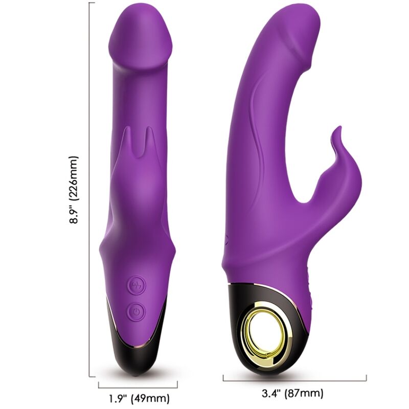 Ilhaerotica - ARMONY - METEROR DILDO VIBRADOR COELHO ROTATOR ROXO