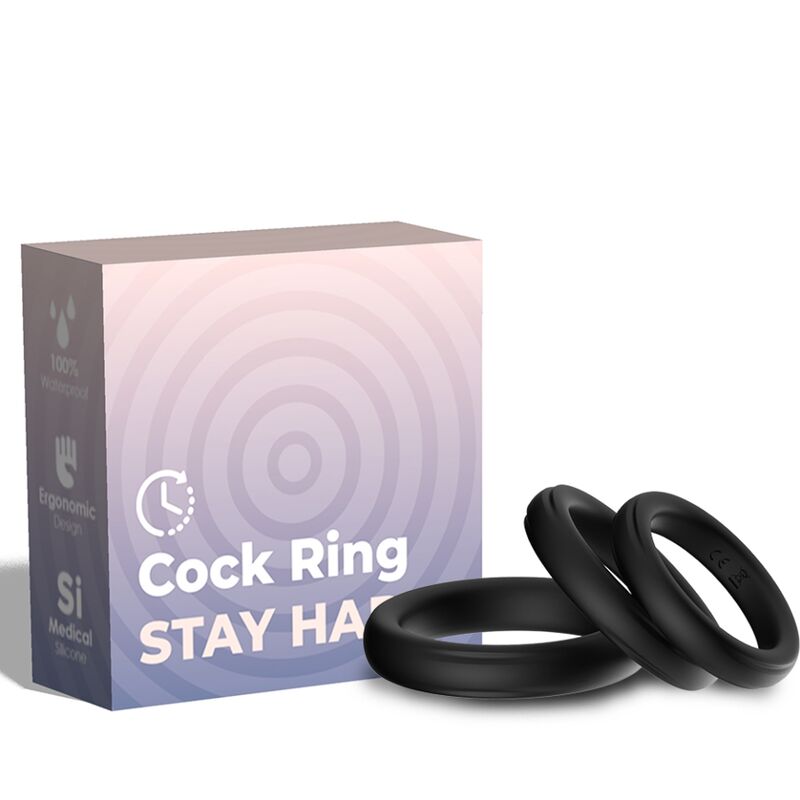 Ilhaerotica - ARMONY - ANEL TRIPLO DE SILICONE PRETO