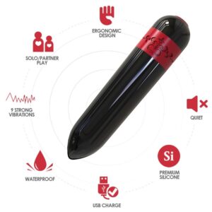 ARMONY – BALA VIBRADOR FOGUETE PRETO