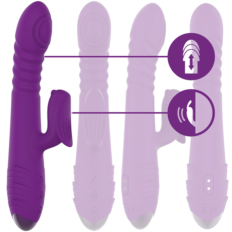 INTENSE - VIBRADOR RECARREGVEL MULTIFUNO IGGY PARA CIMA E PARA BAIXO COM ESTIMULADOR CLITÓRICO ROXO - Image 3