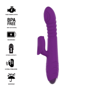 INTENSE – VIBRADOR RECARREGVEL MULTIFUNO IGGY PARA CIMA E PARA BAIXO COM ESTIMULADOR CLITÓRICO ROXO