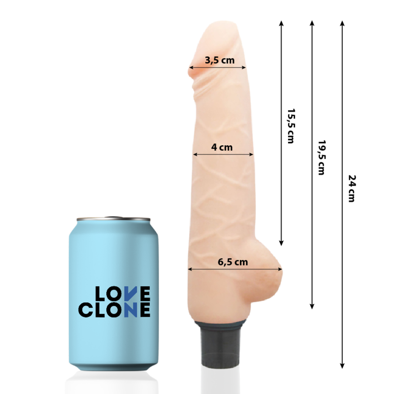 Ilhaerotica - LOVECLONE - VIBRADOR AUTO LUBRIFICANTE HARALD 24 CM -O- 4 CM