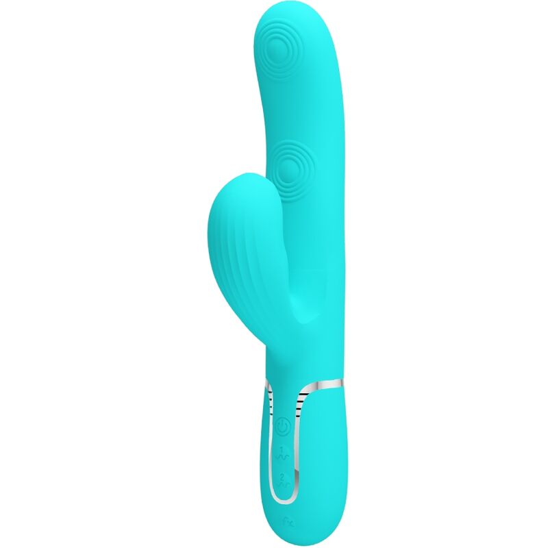Ilhaerotica - PRETTY LOVE - PERLITA MULTIFUNO 3 EM 1 VIBRADOR G-SPOT AQUA VERDE