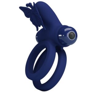 PRETTY LOVE – JAMELE ANEL DUPLO COM ESTIMULADOR DE VIBRAO E BORBOLETA AZUL