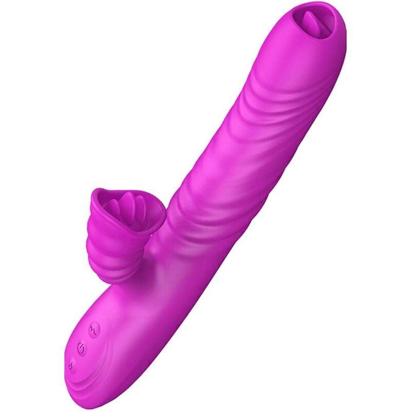 Ilhaerotica - ARMONY - ANGELIA VIBRADOR MULTIFUNO LÍNGUA DUPLA EFEITO DE CALOR VIOLETA