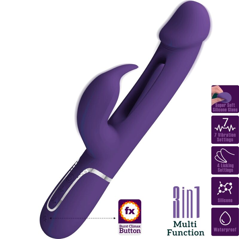 Ilhaerotica - BONITO AMOR - KAMPAS COELHO VIBRADOR MULTIFUNÇÃO 3 EM 1 COM LÍNGUA VIOLETA