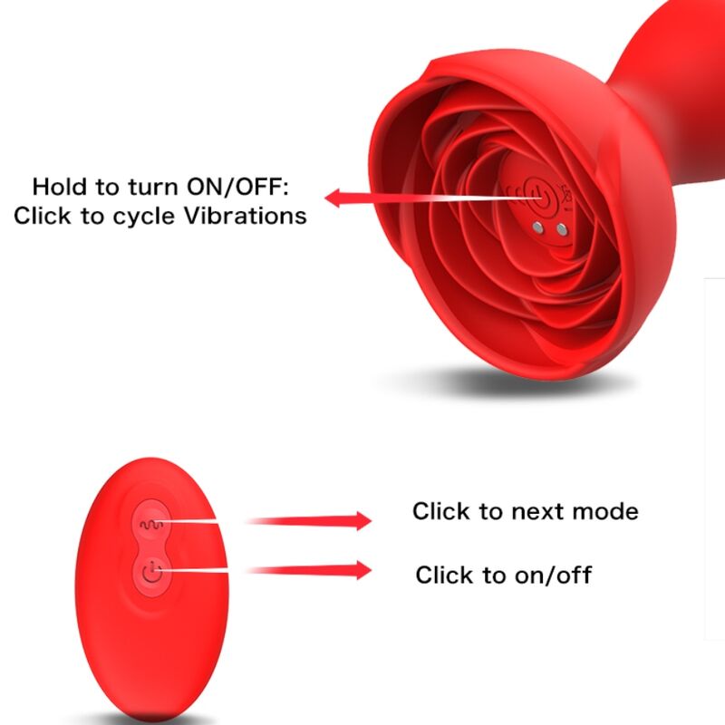 ARMONY - EXTREME A BLOOM VIBRADOR ROSE E PLUG ANAL CONTROLE REMOTO VERMELHO - Image 2