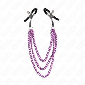 KINK – PINÇAS PARA BICOS COM 3 CORRENTES ROXO 20/23/28 CM