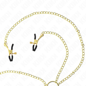 KINK – 4 PINÇAS DE BICO E CLITÓRITO AJUSTÁVEIS OURO